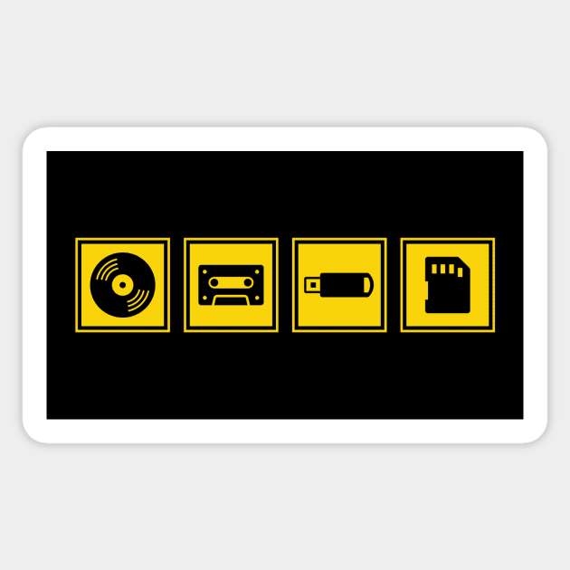 Music Player Formats Yellow Sticker by Atomic Malibu